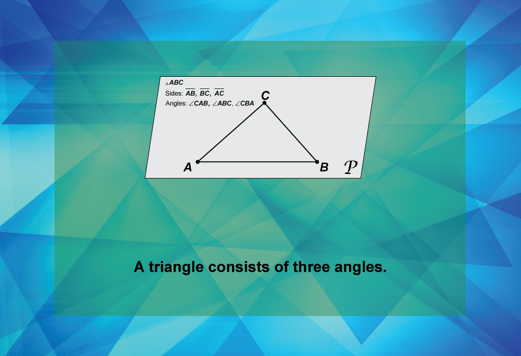 A triangle consists of three angles.