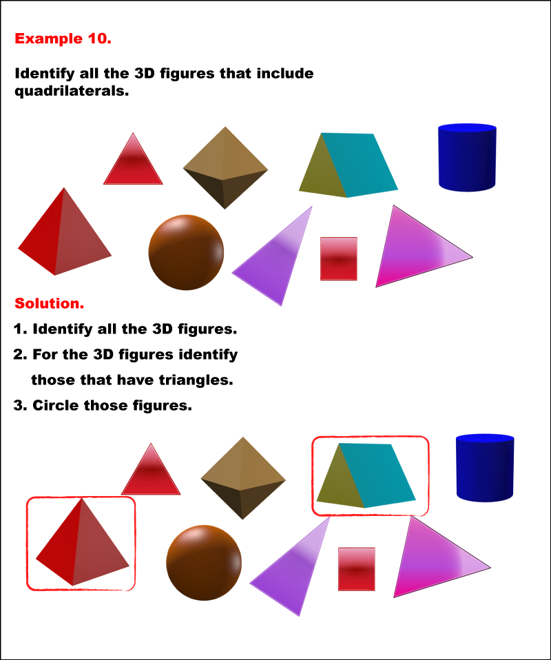 Math Example--Geometric Shapes--Identifying 2D-3D Shapes--Example 10