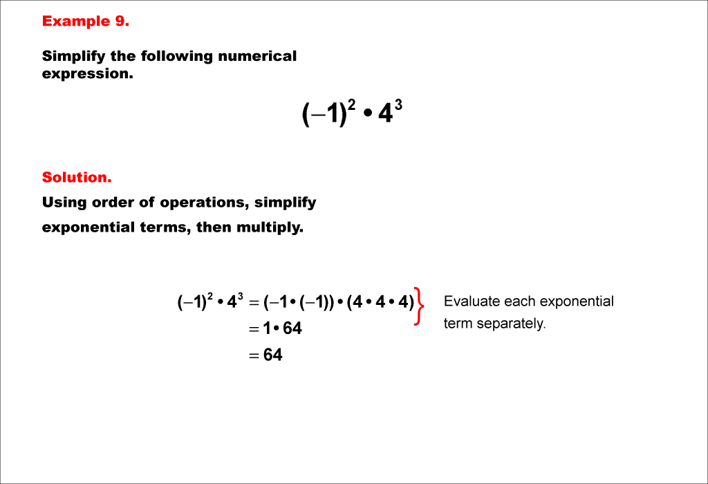 Math Example--Exponential Concepts--Integer and Rational Exponents--Example 9