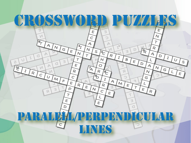 Interactive Crossword Puzzle--Parallel and Perpendicular Lines