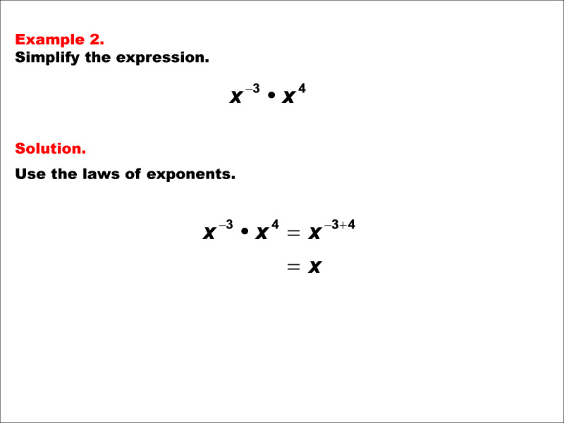 Math Example--Exponential Concepts--Laws of Exponents: Example 2