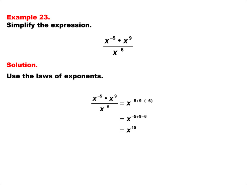Math Example--Exponential Concepts--Laws of Exponents: Example 23