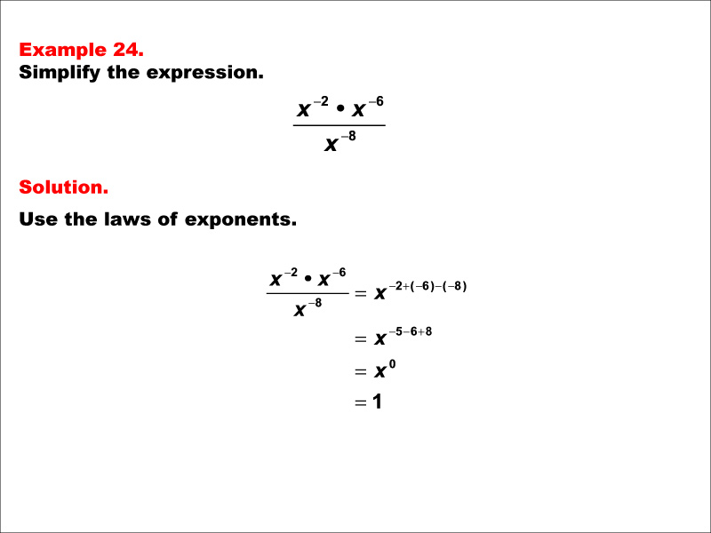 Math Example--Exponential Concepts--Laws of Exponents: Example 24