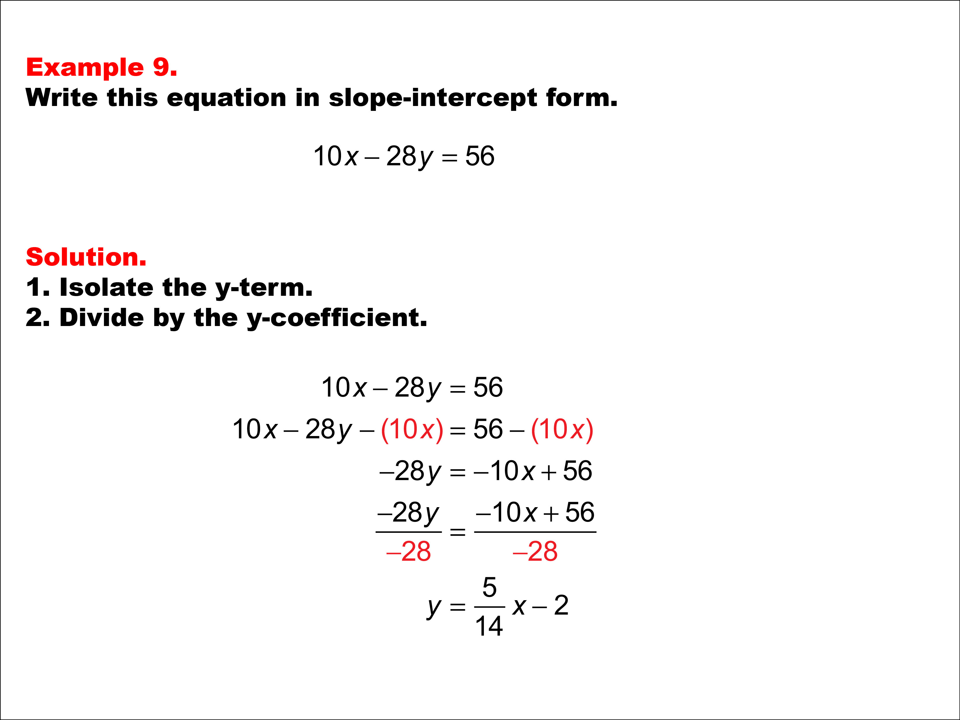 Illustrated Math Dictionary Linear Functions Example Set 9 Media4math