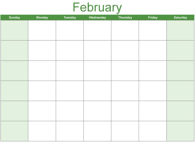 Math Clip Art--Calendar Template--February