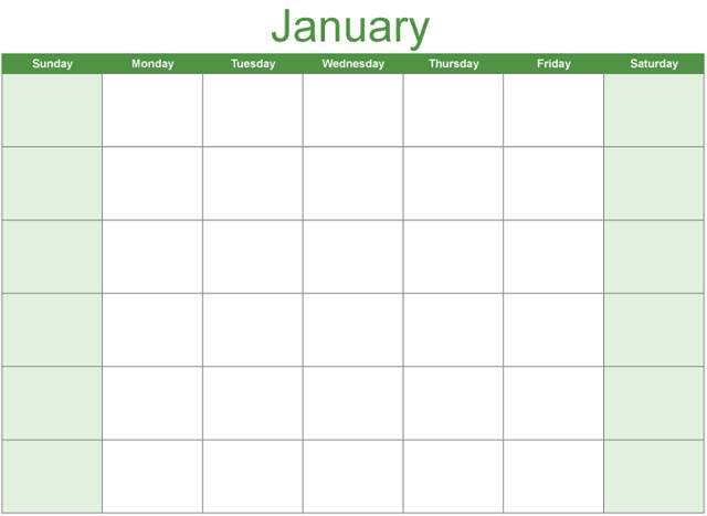 Math Clip Art--Calendar Template--January