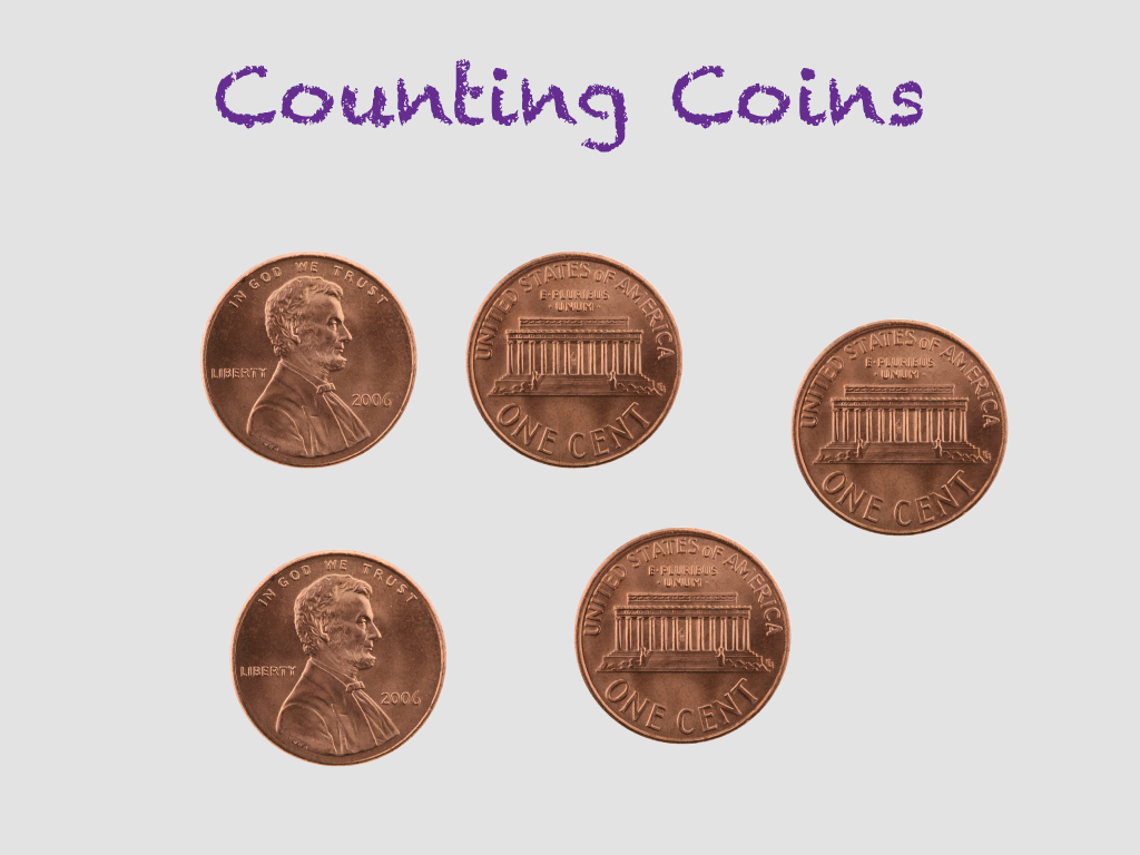 Math Clip Art--Counting Examples--Counting Coins, Image 1