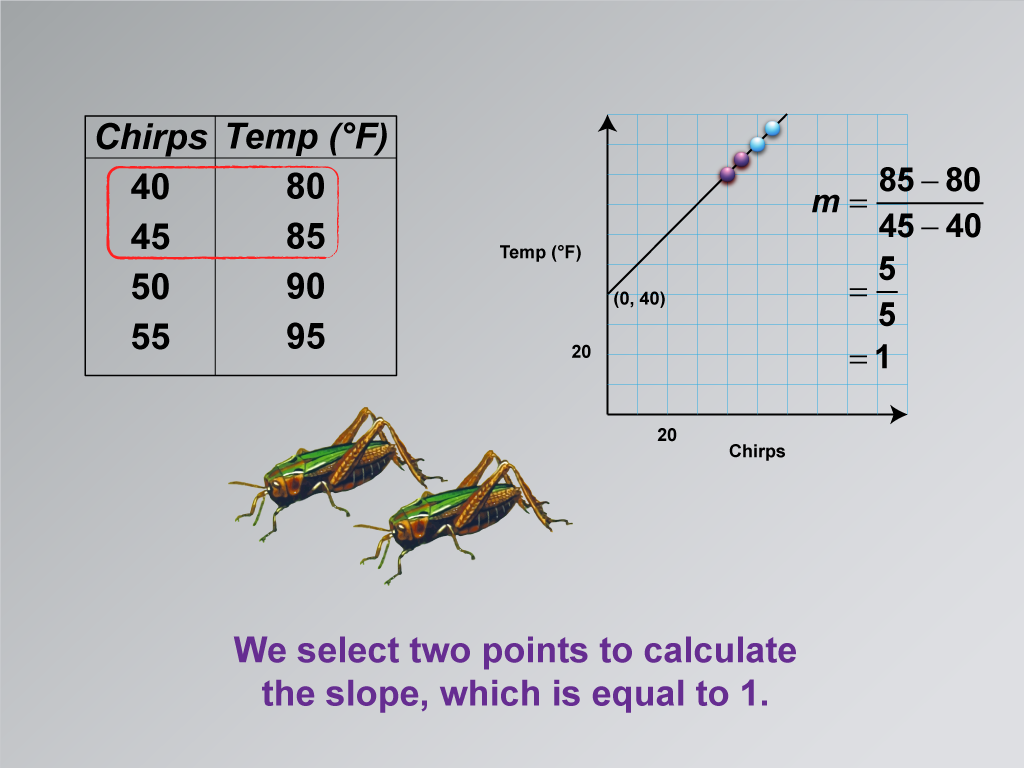 Math Clip Art--Applications of Linear Functions: Cricket Chirps, Image 8