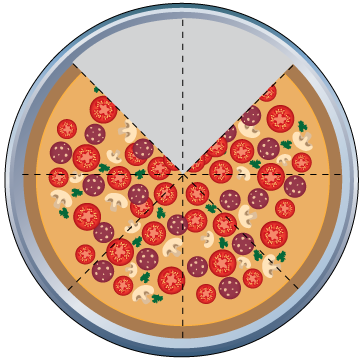Math Clip Art--Equivalent Fractions Pizza Slices--Six Eighths A