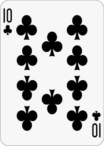 Math Clip Art--Playing Card: The 10 of Clubs