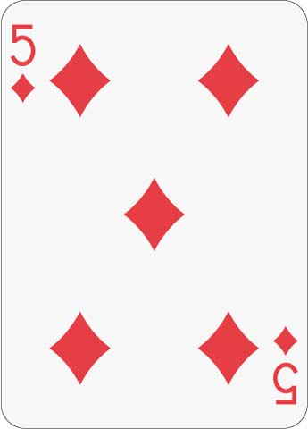 Math Clip Art--Playing Card: The 5 of Diamonds