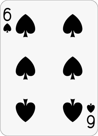 Math Clip Art--Playing Card: The 6 of Spades