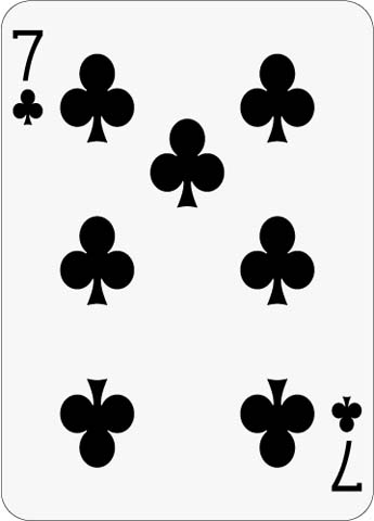 Math Clip Art--Playing Card: The 7 of Clubs