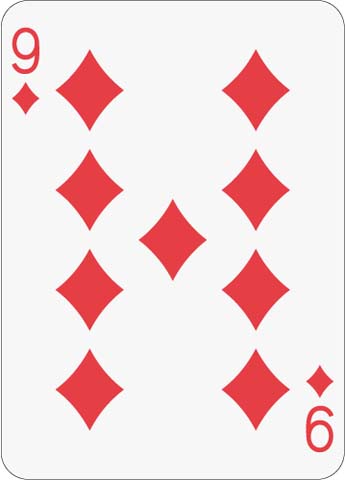 Math Clip Art--Playing Card: The 9 of Diamonds
