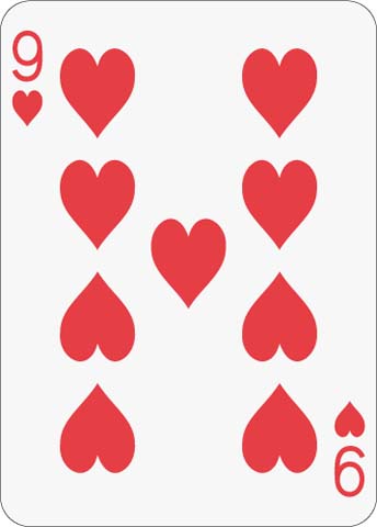 Math Clip Art--Playing Card: The 9 of Hearts