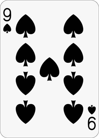 Math Clip Art--Playing Card: The 9 of Spades