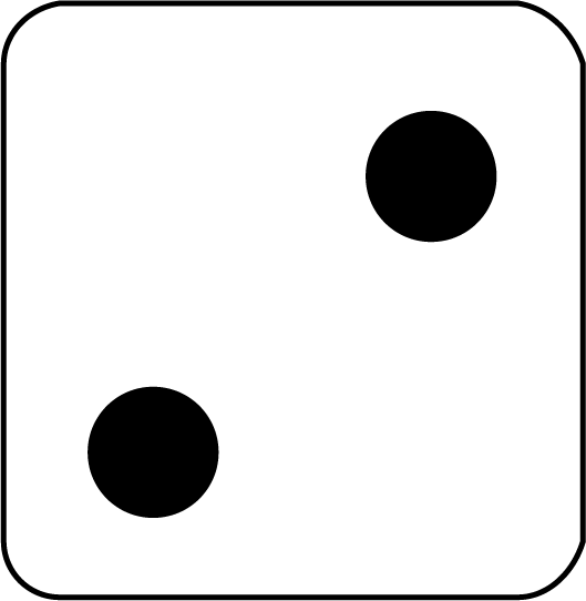 Math Clip Art--Dice and Number Models--Single Die with 2 Showing