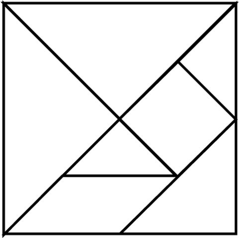 Math Clip Art--Geometry Concepts--Tangram Template 2