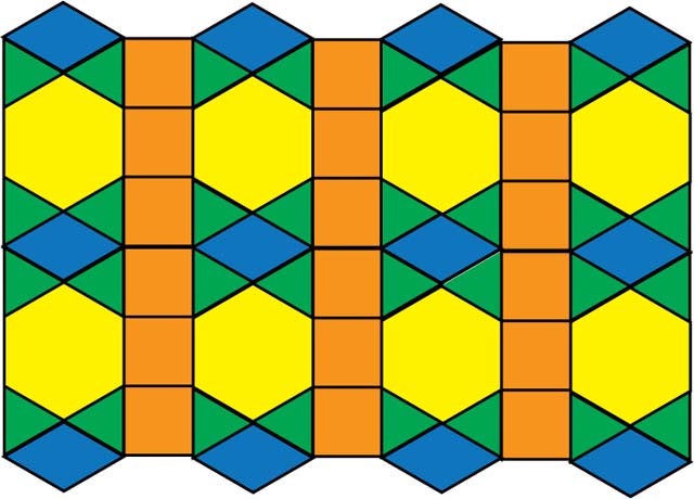 Math Clip Art--Geometry Concepts--Tessellation Pattern 3