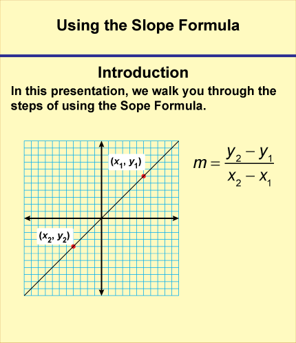 Math Clip Art--Linear Functions Concepts--Using the Slope Formula, Image 1