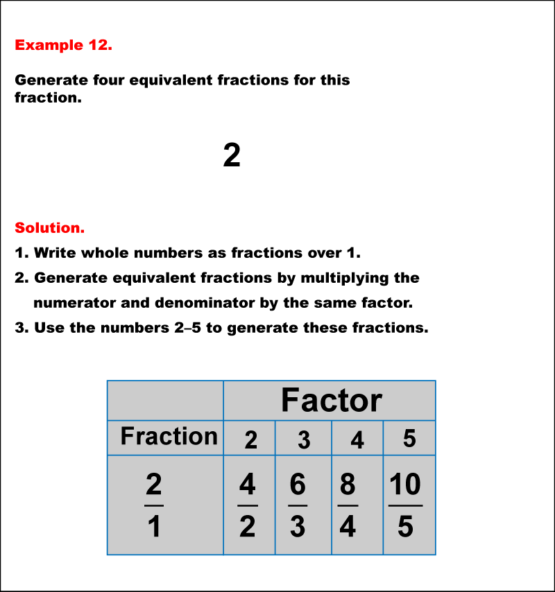 Math Example--Fraction Properties--Generating Equivalent Fractions: Example 12
