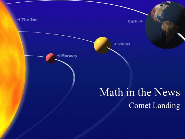 Math in the News: Issue 101--Comet Landing