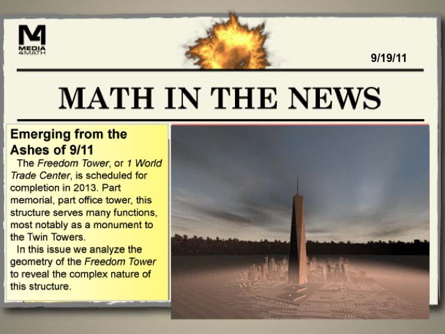 Math in the News: Issue 27--Emerging from the Ashes of 9/11