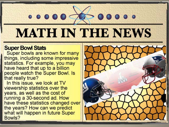 Math in the News: Issue 45--Super Bowl Stats