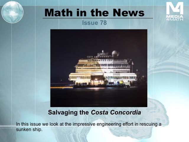 Math in the News: Issue 78--Salvaging the Costa Concordia