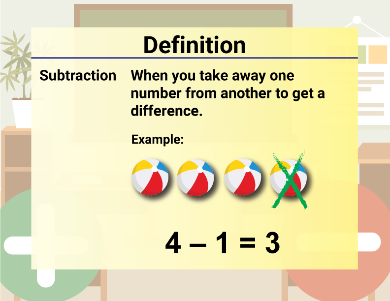 Math Video Definition 40--Addition and Subtraction Concepts--Subtraction