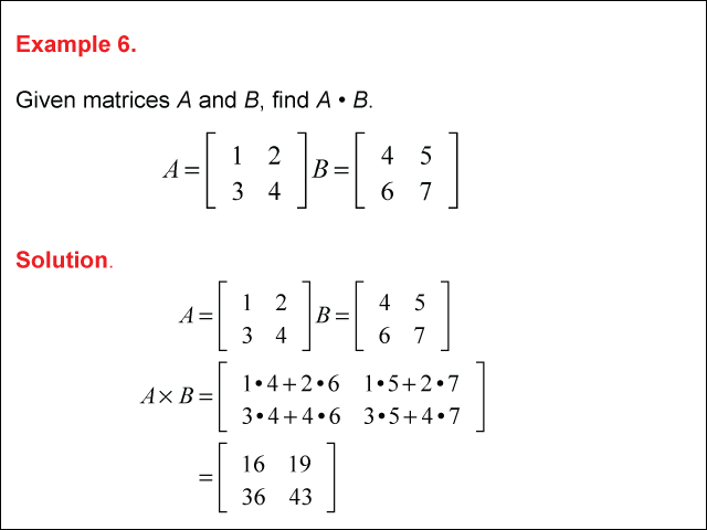 Math Example--Systems of Equations--Matrices--Example 6