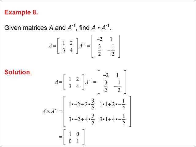 Math Example--Systems of Equations--Matrices--Example 8