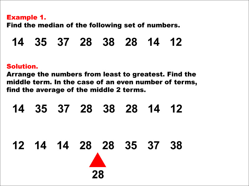 Math Example--Measures of Central Tendency--Median: Example 1
