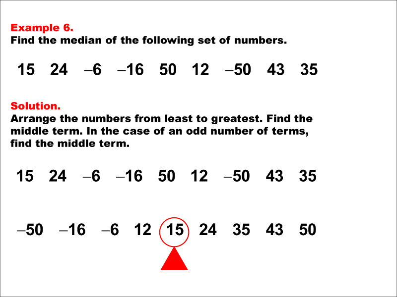 Math Example--Measures of Central Tendency--Median: Example 6