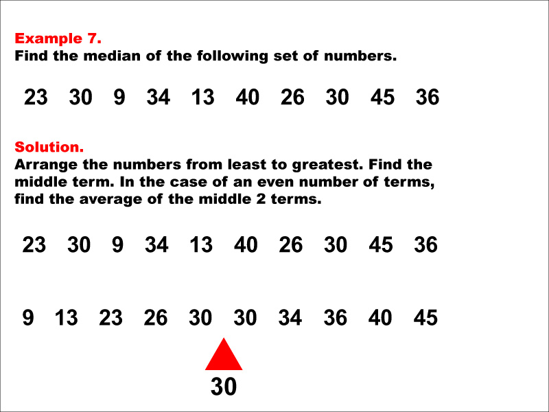 Math Example--Measures of Central Tendency--Median: Example 7