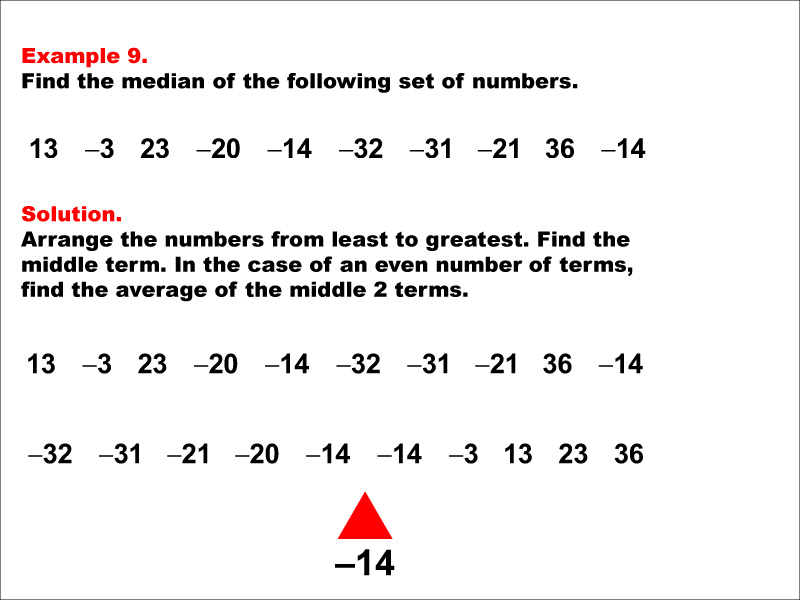 Math Example--Measures of Central Tendency--Median: Example 9