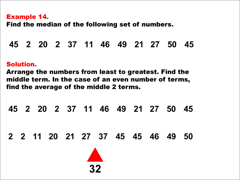 Math Example--Measures of Central Tendency--Median: Example 14