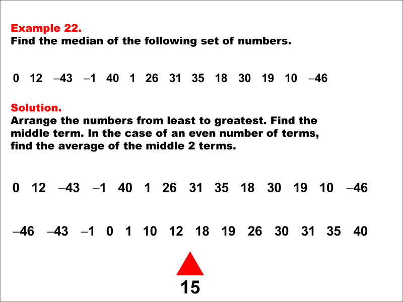 Math Example--Measures of Central Tendency--Median: Example 22
