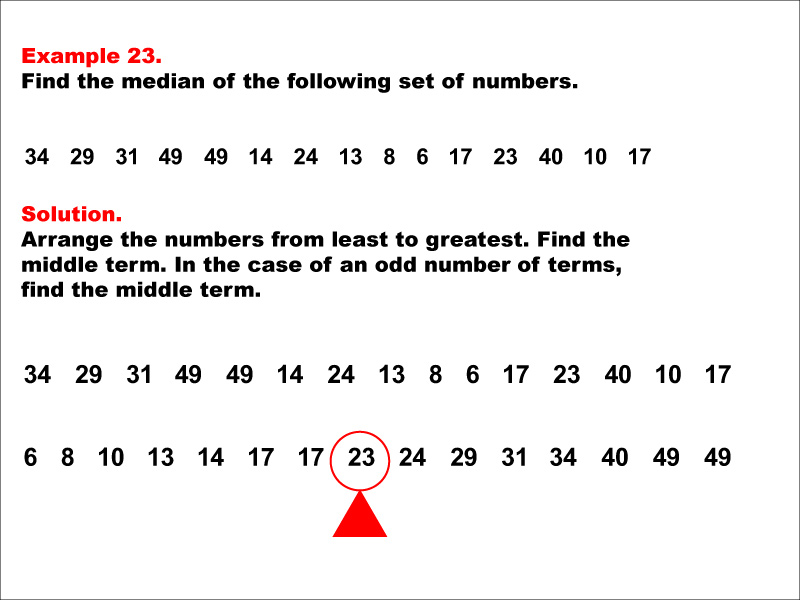 Math Example--Measures of Central Tendency--Median: Example 23