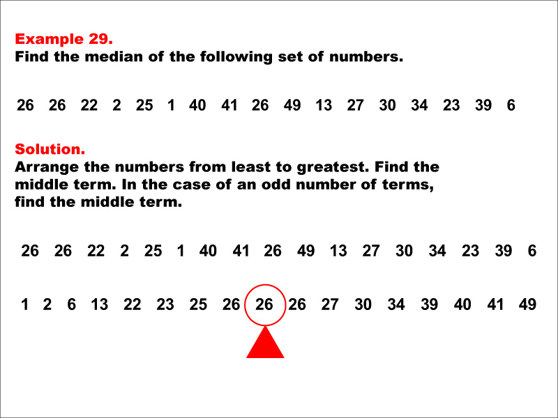 Math Example--Measures of Central Tendency--Median: Example 29