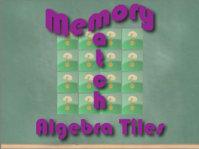 Interactive Math Game--Memory Game: Algebra Tiles