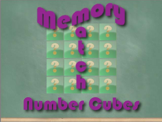 Interactive Math Game--Memory Game: Number Cubes