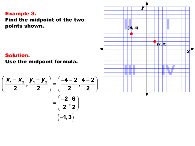 Math Example--Coordinate Geometry--The Midpoint Formula: Example 3