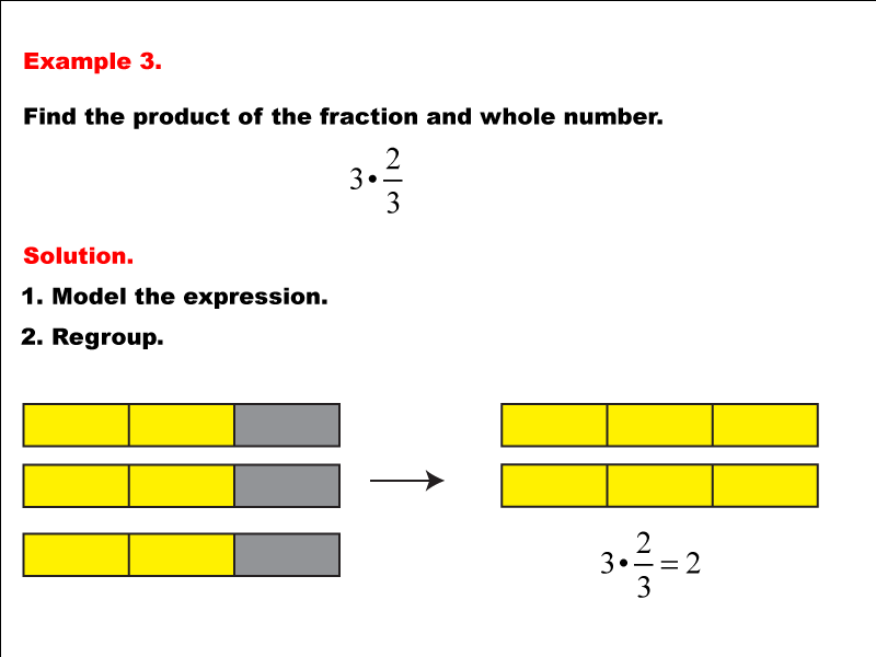 Math Example: Fraction Operations--Multiplying Fractions with Whole Numbers--Example 3