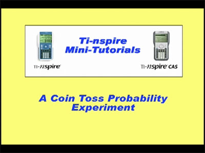 Closed Captioned Video: TI-Nspire Mini-Tutorial: A Probability Simulation of Tossing a Coin Multiple Times (with Bar Graph)