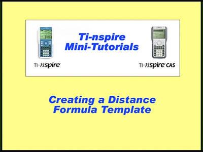 Closed Captioned Video: TI-Nspire Mini-Tutorial: Creating a Distance Formula Template