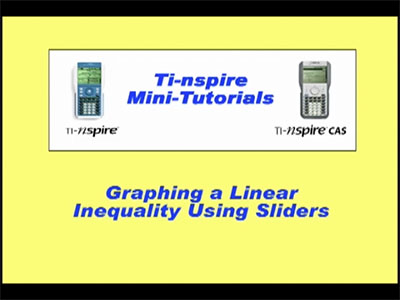 VIDEO: TI-Nspire Mini-Tutorial: Graphing a Linear Inequality Using Sliders