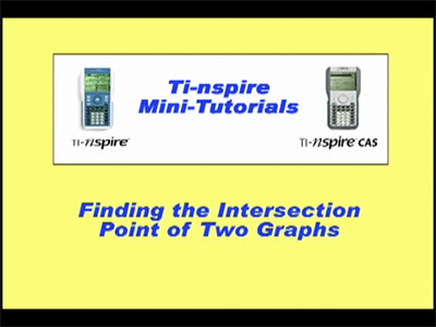 Closed Captioned Video: TI-Nspire Mini-Tutorial: Finding the Intersection Point of Two Graphs