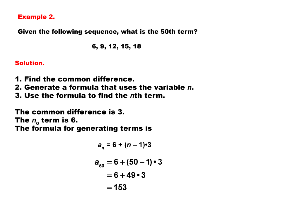 Math Example--Sequences and Series--Finding the nth Term of an Arithmetic Sequence: Example 2