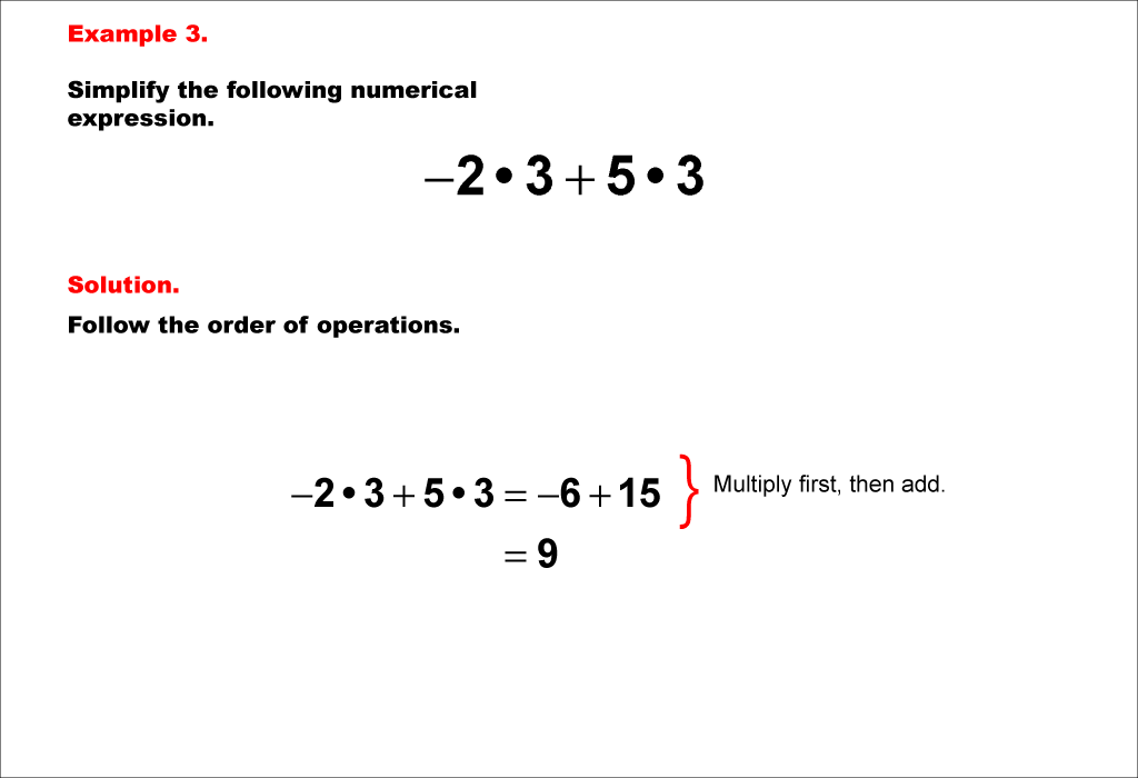 Math Example--Numerical Expressions--Order of Operations--Example 03